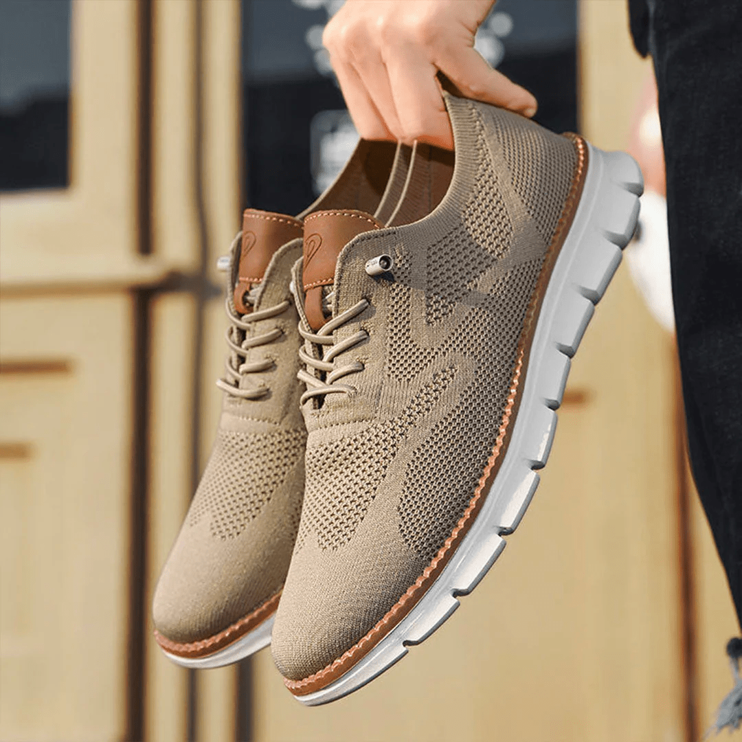 Cedric | Men Lace-Up Knit Sneakers with Orthopedic Sole