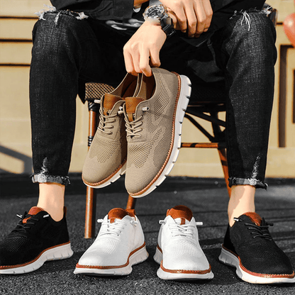 Cedric | Men Lace-Up Knit Sneakers with Orthopedic Sole