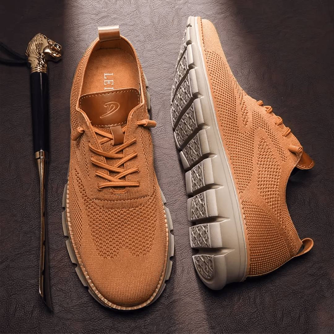 Cedric | Men Lace-Up Knit Sneakers with Orthopedic Sole