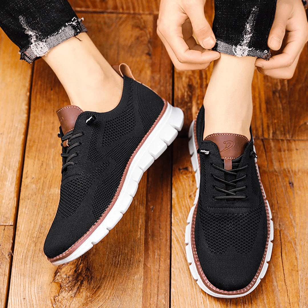 Cedric | Men Lace-Up Knit Sneakers with Orthopedic Sole