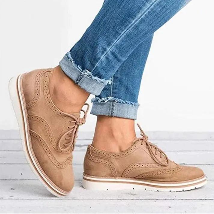 Beatrice | Women's Brogue Style Trainers with Lace-Up Closure