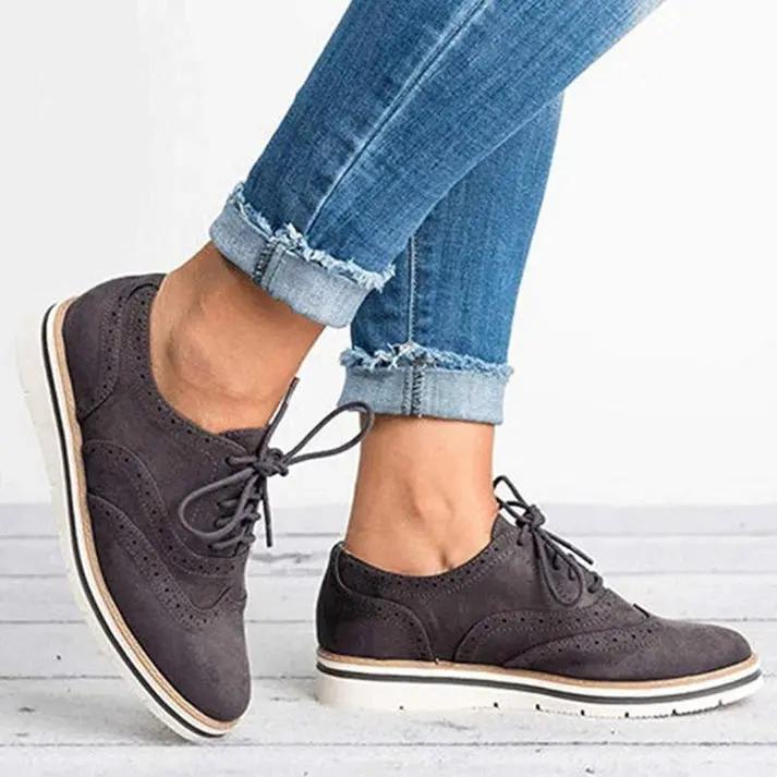 Beatrice | Women's Brogue Style Trainers with Lace-Up Closure
