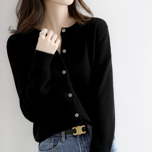 Yara | Women's Round Neck Button-Up Cardigan
