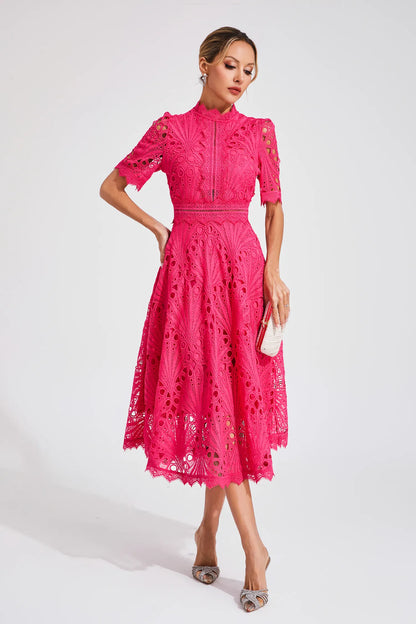 Saddy | Women's Stylish Lace Midi Dress