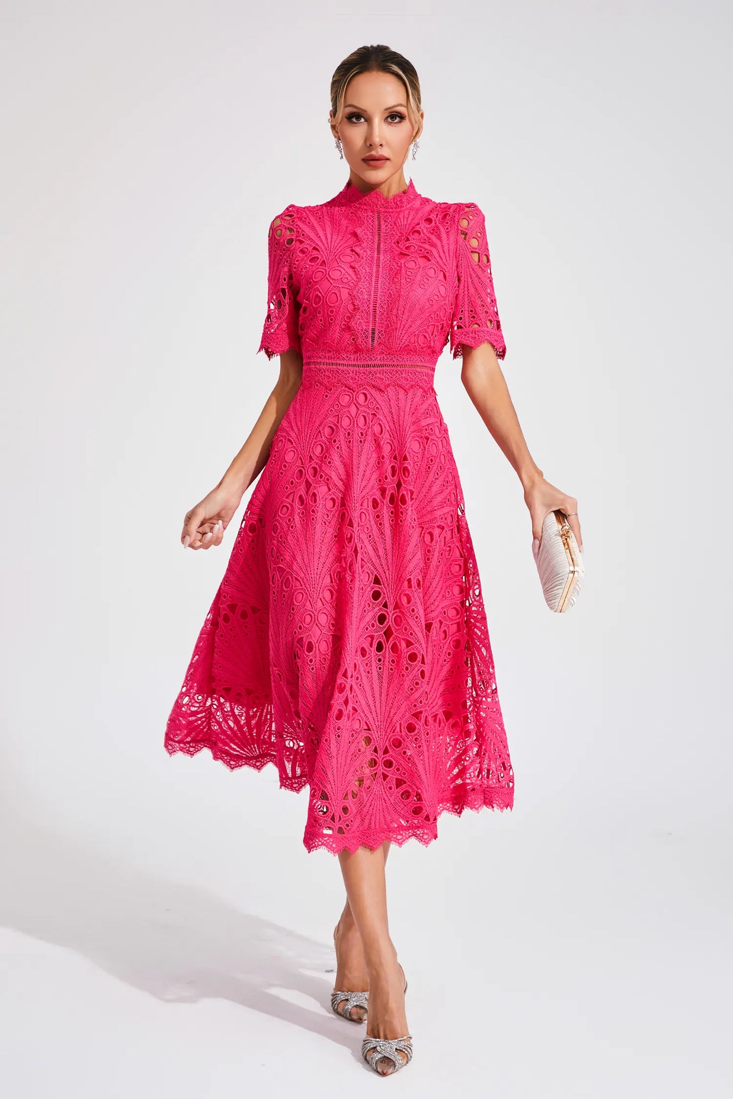 Saddy | Women's Stylish Lace Midi Dress