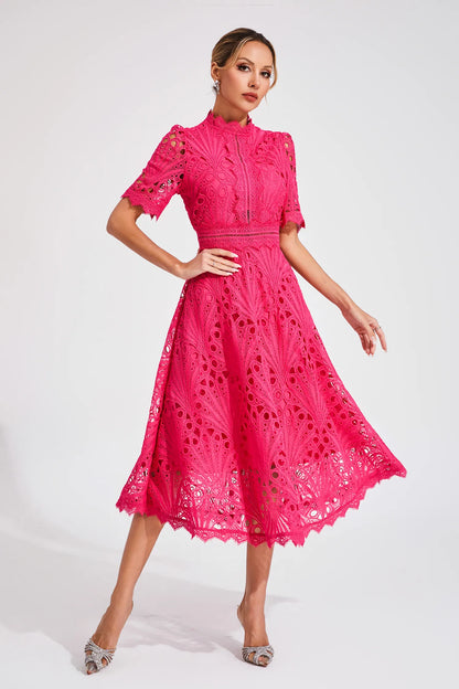 Saddy | Women's Stylish Lace Midi Dress