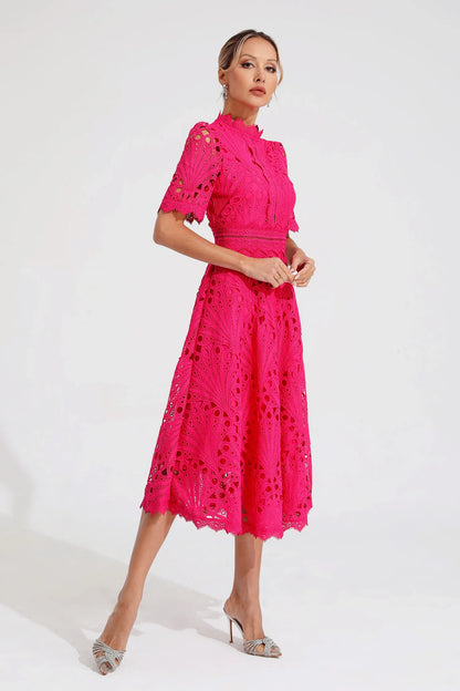 Saddy | Women's Stylish Lace Midi Dress