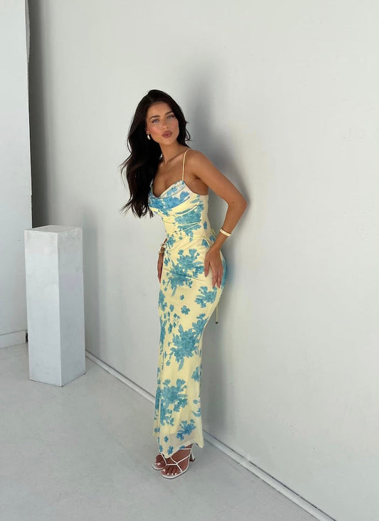 Zoe | Women's Floral Fall Dress with Spaghetti Straps