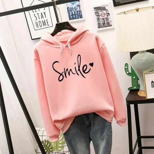 Kira | Women's Script Print Ribbed Cuffs Hoodie