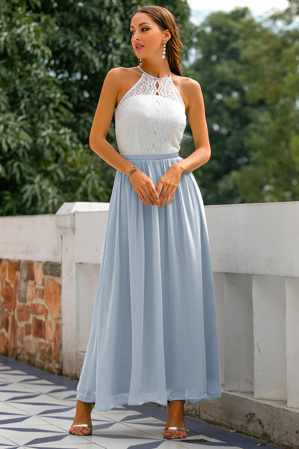 Josephine | Women Halter Neck Wedding Guest Maxi Dress