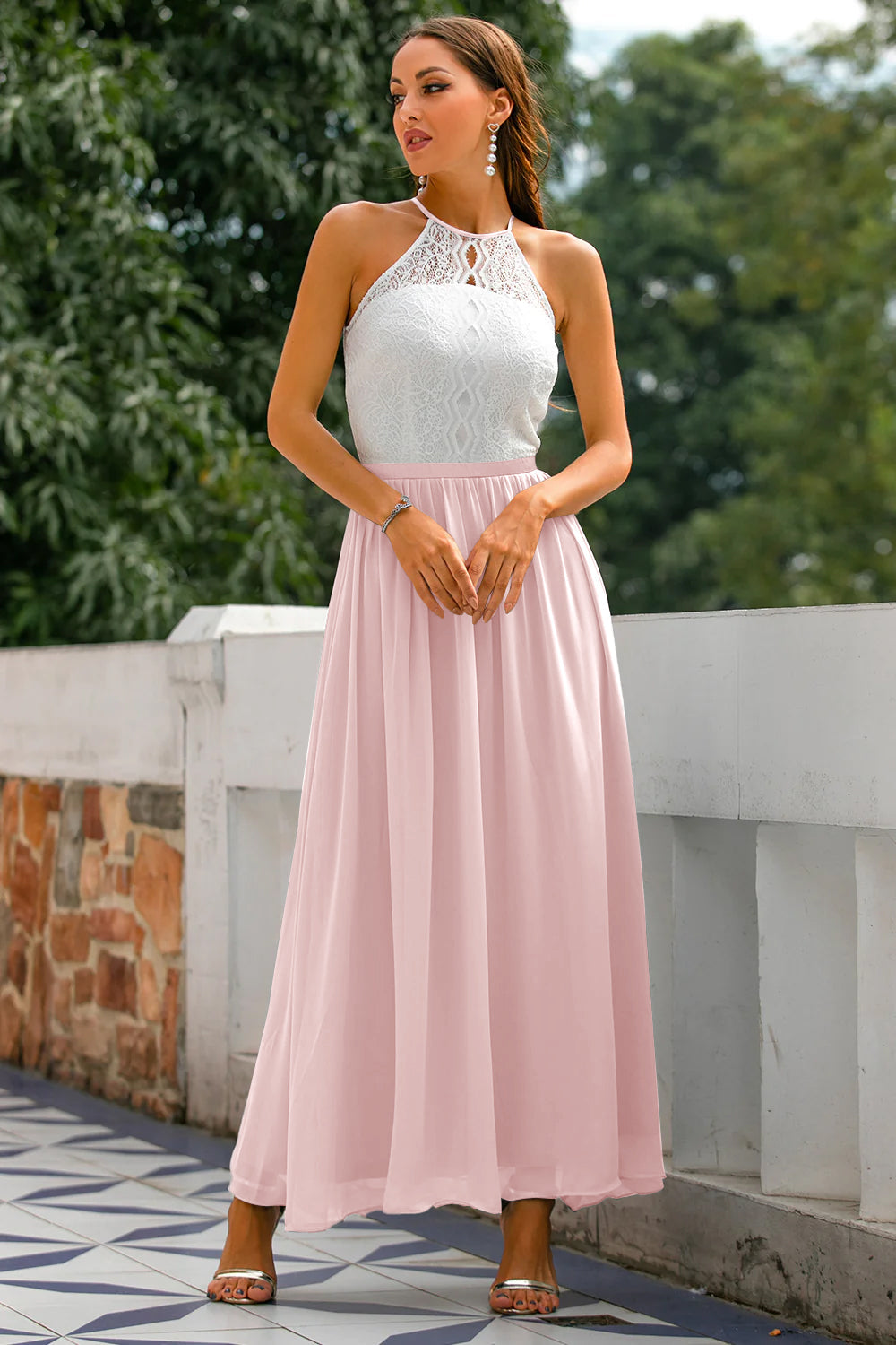 Josephine | Women Halter Neck Wedding Guest Maxi Dress