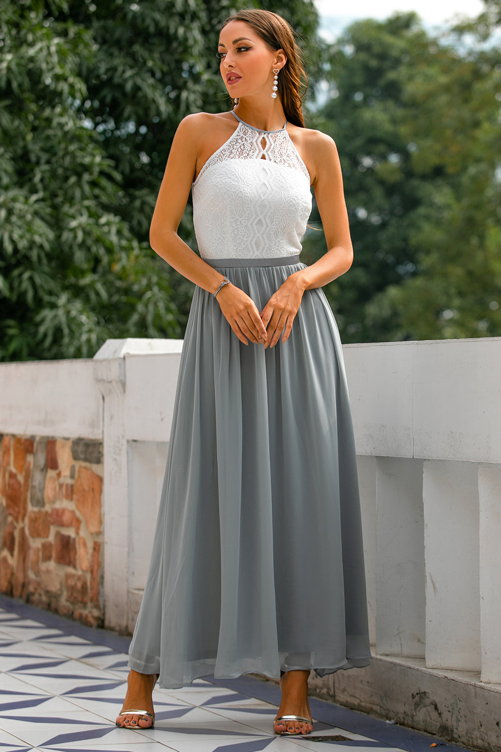 Josephine | Women Halter Neck Wedding Guest Maxi Dress