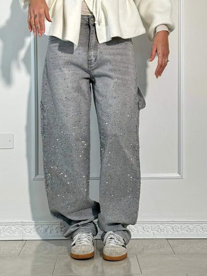 Daisy | Women's Sparkly Wide Leg Jeans