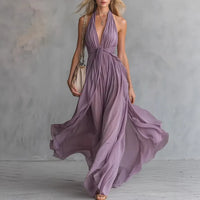 Quincy | Women's Elegant Halterneck Maxi Dress
