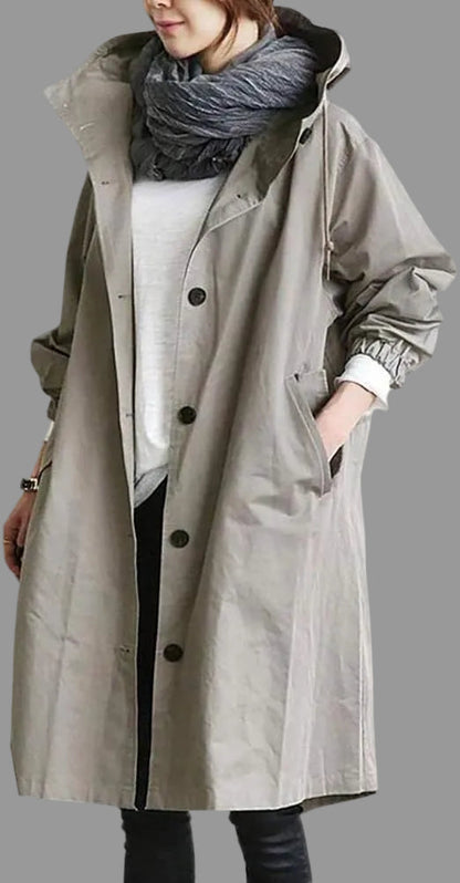 Brynn | Women’s Hooded Long Fit Trenchcoat