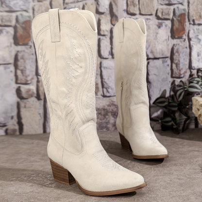 Zoe | Women's Embroidered Knee High Cowboy Boots