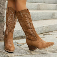 Maya | Women's Embroidered Knee High Cowboy Boots