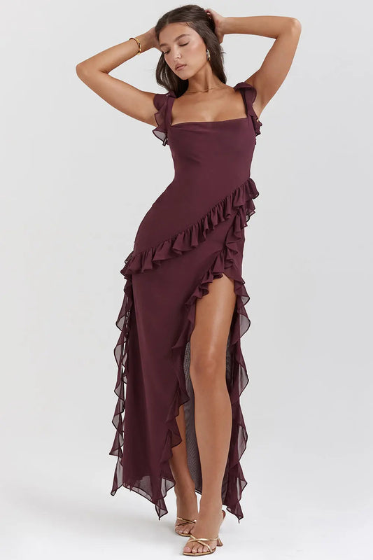 Zelda | Women's Ruffled Maxi Evening Dress
