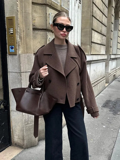 Ava | Women's Tailored Wool Belted Pea Coat