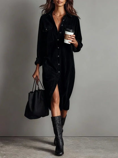 Kathi | Women's Elegant Button-Up Midi Dress