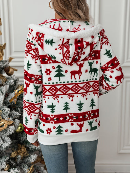 Cecily | Women's Cosy Knitted Christmas Cardigan with Hood