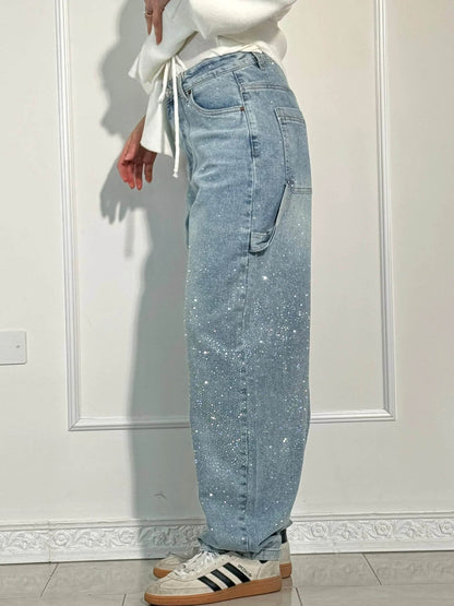 Daisy | Women's Sparkly Wide Leg Jeans