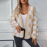 Abby | Women's Comfort Checkered Open Front Cardigan