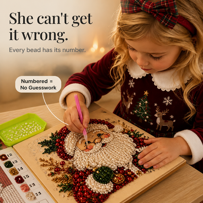 DIY Christmas Craft Decoration Kit Beaded Santa Canvas