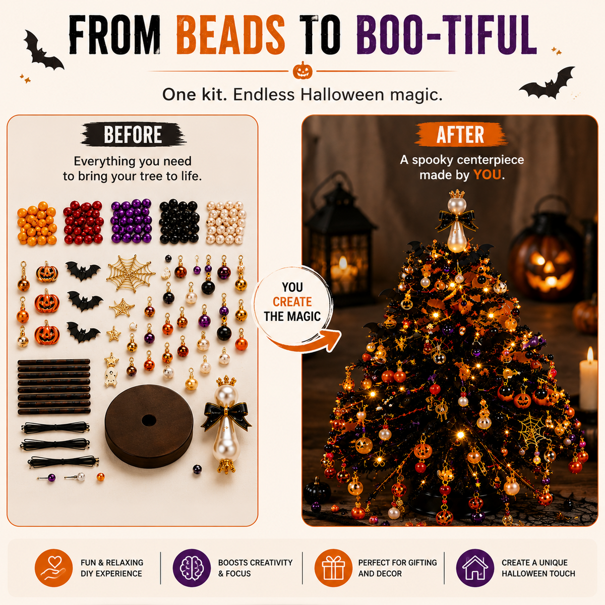 DIY Christmas Tree Decoration Kit Festive Beaded Craft