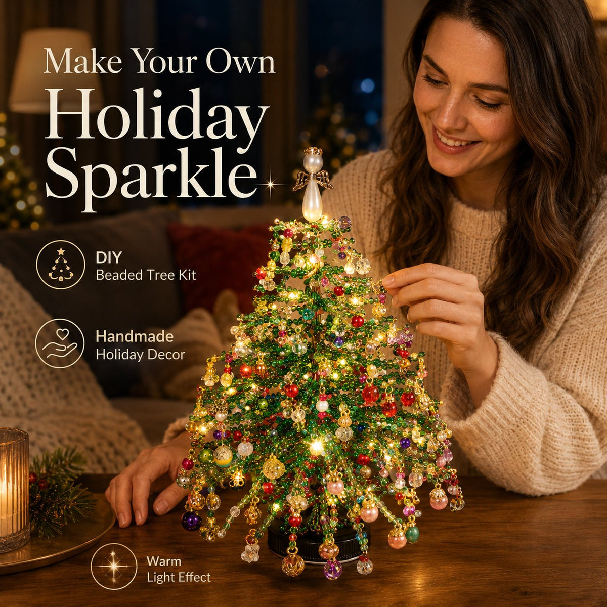 DIY Christmas Tree Decoration Kit Festive Beaded Craft