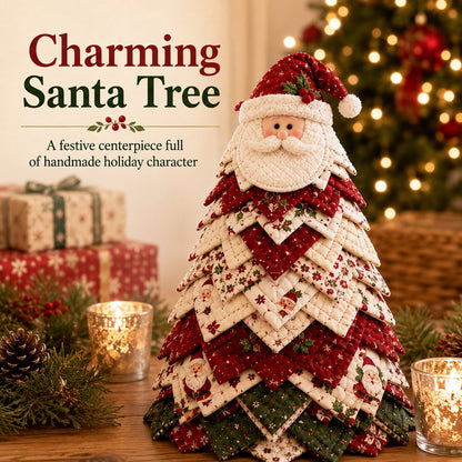 DIY Christmas Tree Decoration Kit Quilted Santa Tabletop Craft
