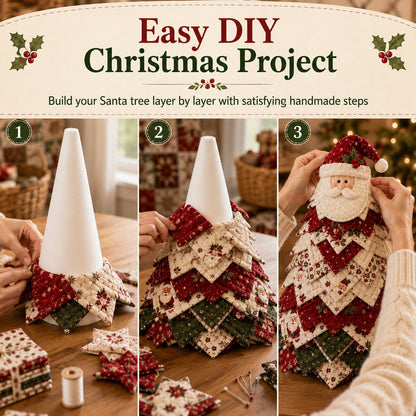 DIY Christmas Tree Decoration Kit Quilted Santa Tabletop Craft