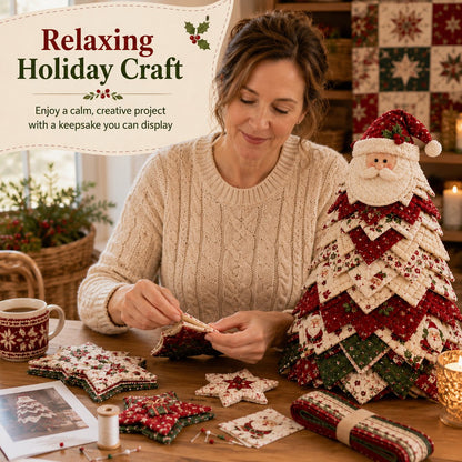 DIY Christmas Tree Decoration Kit Quilted Santa Tabletop Craft