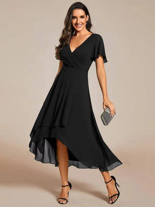 Vera | Women's Asymmetrical Wedding Guest Midi Dress