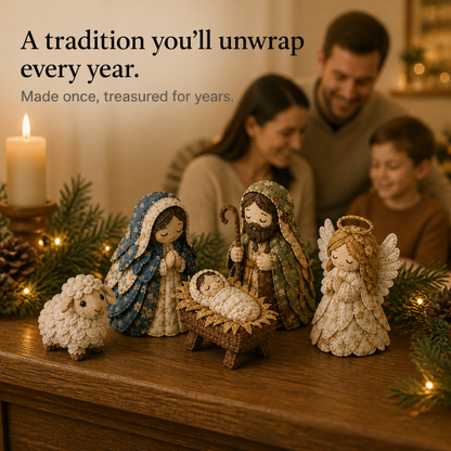Festive Christmas Nativity Set Decoration Hand-Sewn Patchwork Craft Kit