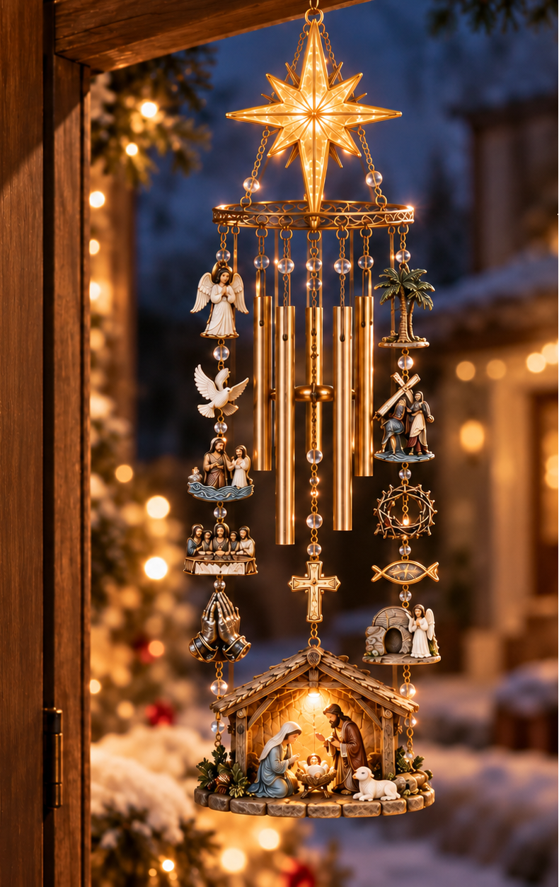 Festive Christmas Nativity Set Decoration with Radiant Star Topper