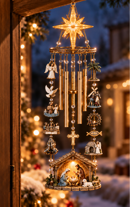 Festive Christmas Nativity Set Decoration with Radiant Star Topper
