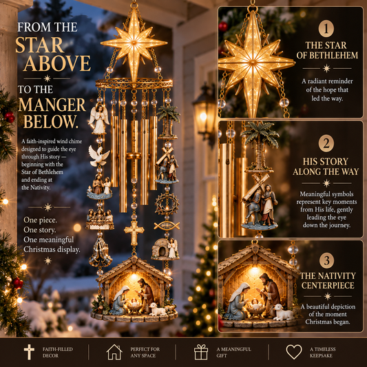 Festive Christmas Nativity Set Decoration with Radiant Star Topper