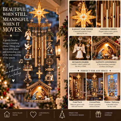 Festive Christmas Nativity Set Decoration with Radiant Star Topper