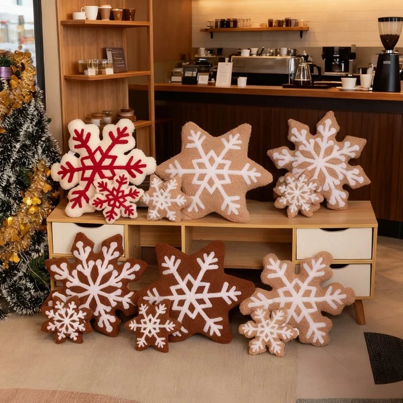 Festive Christmas Snowflake Cushion Cover