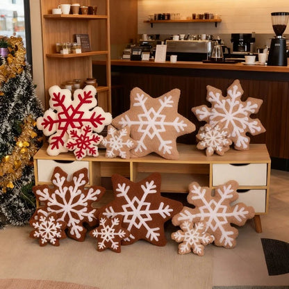 Festive Christmas Snowflake Cushion Cover