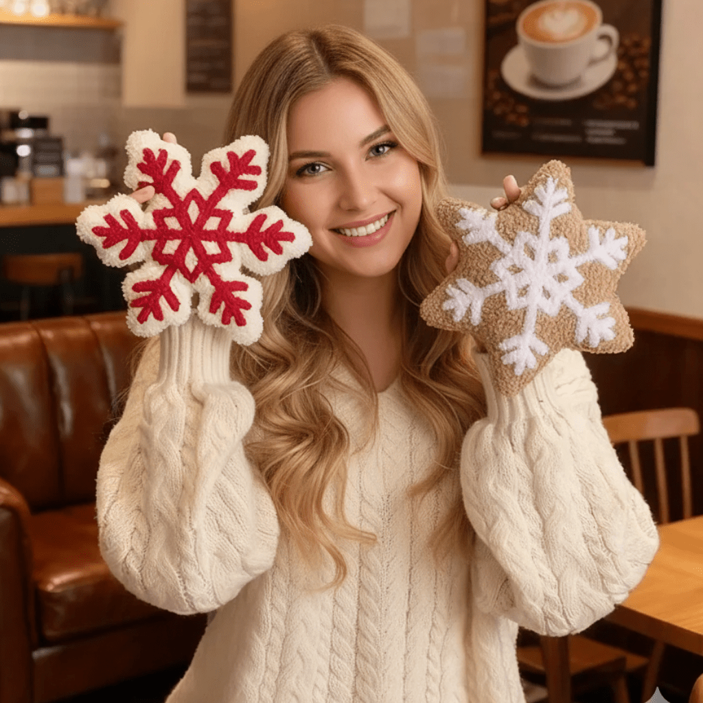 Festive Christmas Snowflake Cushion Cover