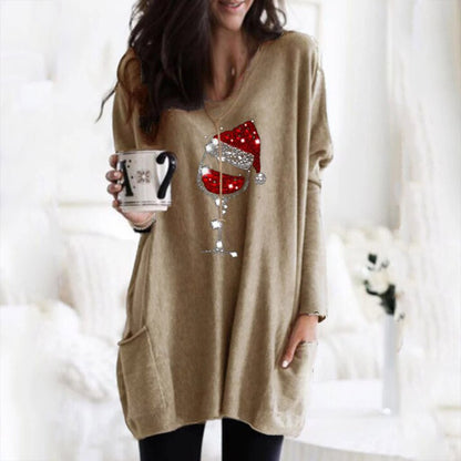 Fiona | Women's Festive Graphic Christmas Top