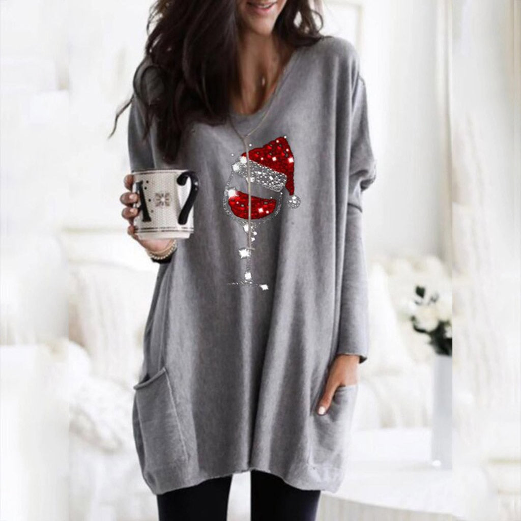 Fiona | Women's Festive Graphic Christmas Top