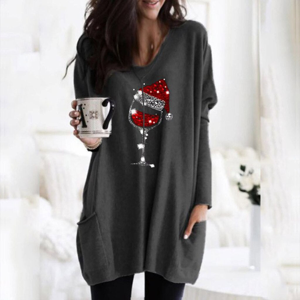 Fiona | Women's Festive Graphic Christmas Top