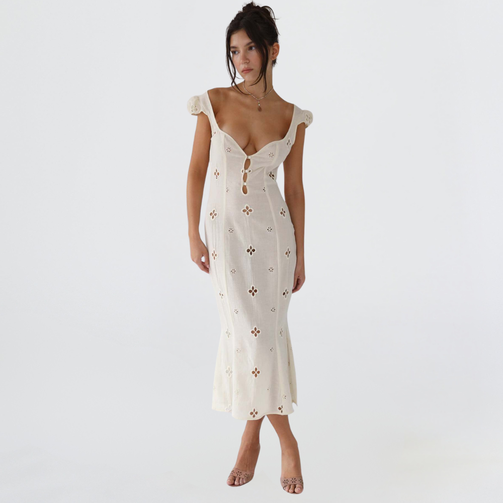 Keira | Women’s Buttoned Wedding Guest Midi Dress