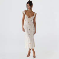 Nina | Women's Buttoned Wedding Guest Midi Dress