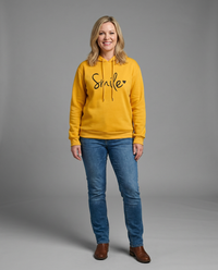 Kira | Women's Script Print Ribbed Cuffs Hoodie