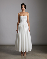 Adeline | Women Corset Style Wedding Guest Midi Dress