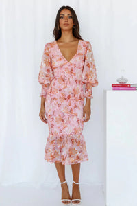 Pia | Women's Puff Sleeves Wedding Guest Dress
